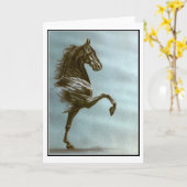 Black Saddlebred Card Kaart (Gele Bloem)