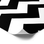 Black Safari Chevron met aangepaste tekst Poster (Hoek)