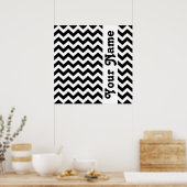 Black Safari Chevron met aangepaste tekst Poster (Keuken)