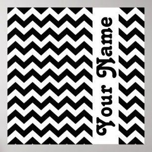 Black Safari Chevron met aangepaste tekst Poster