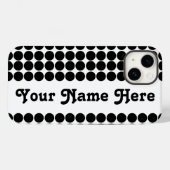 Black Safari Dot met naam Case-Mate iPhone Case (Achterkant (horizontaal))