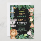 Black Safari Oerwoud Verjaardagsuitnodigingen Kaart (Voorkant)