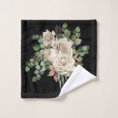 BLACK SAGE GREEN ROOS EUCALYPTUS BATHROOM TOWEL BAD HANDDOEK (Wasdoekje)