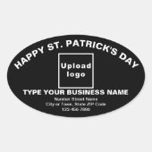 Black Saint Patrick Business Oval Shape Sticker (Voorkant)