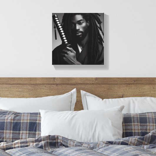 Black Samurai Canvas Afdruk (Insitu (Slaapkamer))