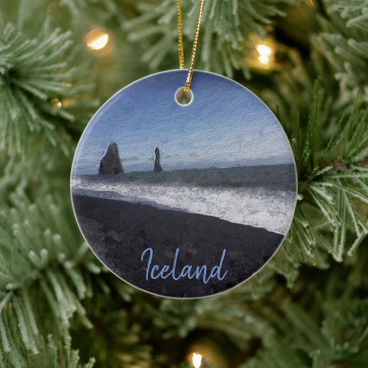 Black Sand Beach, IJsland Keramisch Ornament (Boom)