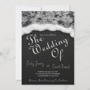 Black Sand Beach Invitations de mariage