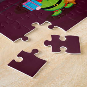 Black Santa Claus die kerstcadeaus levert, Legpuzzel