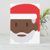 Black santa claus emoji feestdagenkaart (Staand voorkant)