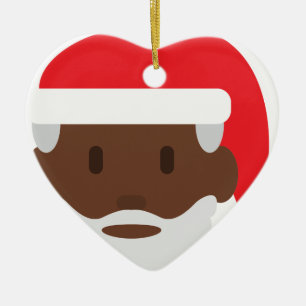 Black santa claus emoji keramisch ornament