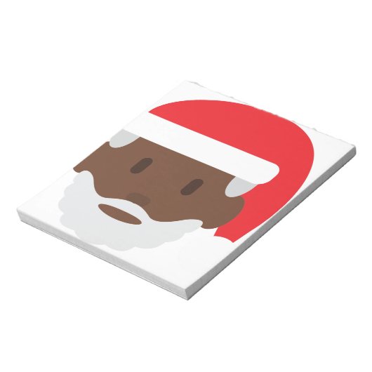 Black santa claus emoji notitieblok (Gedraaid)