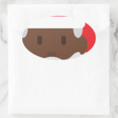 Black santa claus emoji ovale sticker (Tas)