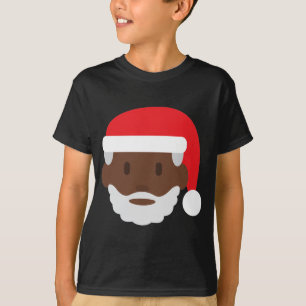 Black santa claus emoji t-shirt