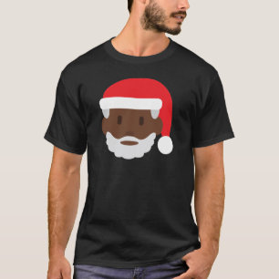 Black santa claus emoji t-shirt