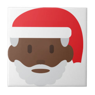 Black santa claus emoji tegeltje