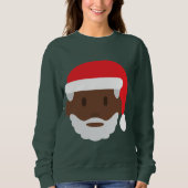 black santa claus emoji xmas femmes sweatshirt (Devant)