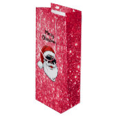 Black Santa Holiday Gift Bah Wijn Cadeautas (Voorkant Gekanteld)