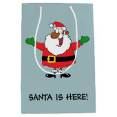 Black Santa Hugs Gift Bag Medium Cadeauzakje (Voorkant)