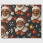 Black Santa Roll Cadeaupapier (Vlak)