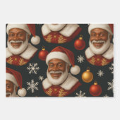 Black Santa Sheets Inpakpapier Vel (Voorkant 2)