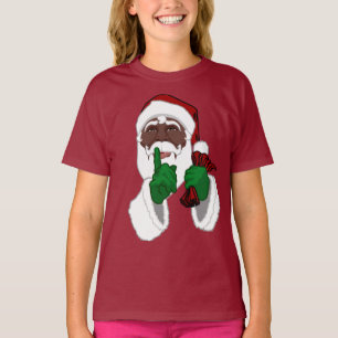 Black Santa Shirt Girl's Black Santa Sweatshirts