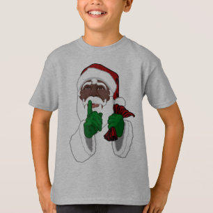 Black Santa T-Shirts van het Kind van de Afrikaans