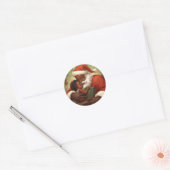 Black Santa's Giving Heart Ronde Sticker (Envelop)