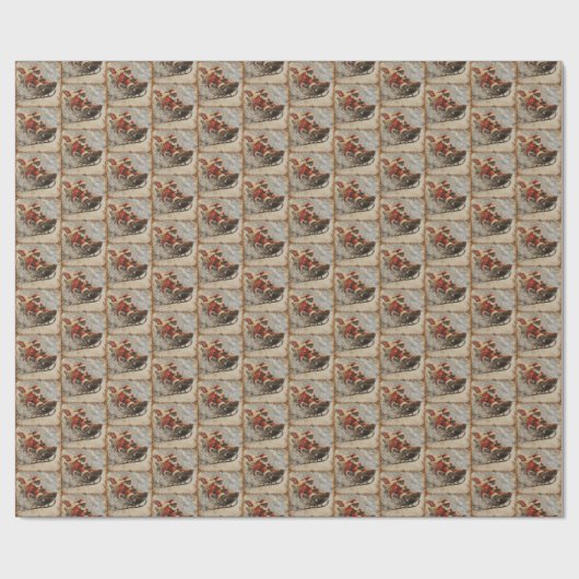 Black Santa's Midnight Sleigh Ride Cadeaupapier (Vlak)