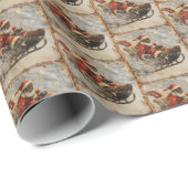 Black Santa's Midnight Sleigh Ride Cadeaupapier (Rol Hoek)