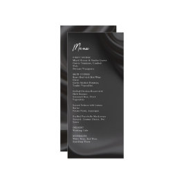 Black satin elegance wedding menu