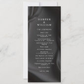 black Satin Elegance Wedding Program Kaart (Voorkant)