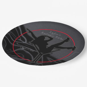 Black Satin Silhouette Bachelor Party Papieren Bordje