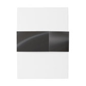 Black satin wedding Invitation Belly Band Uitnodigingen Wikkel (Achterkant Voorbeeld)