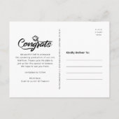 Black Save Date Afstuderen Photo Arch White Script Uitnodiging Briefkaart (Achterkant)