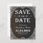 Black  Save the Date briefkaart (Voorkant / Achterkant)