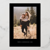 Black Save the Date Calligraphy Folie Uitnodiging (Achterkant)