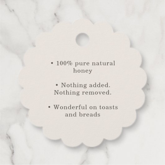 Black Scallop Creamed Honey Label met Honeybee (Achterkant)