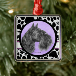 Black Schnauzer Art van Glenda Harlan Metalen Ornament