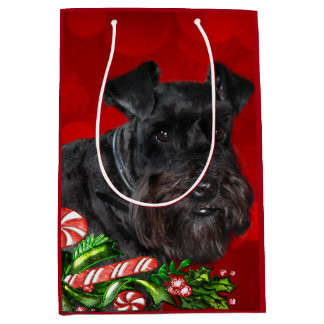 Black Schnauzer Kerstmis Medium Cadeauzakje