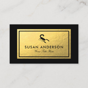 Black Scorpion - Faux Gold Foil Carte de visite