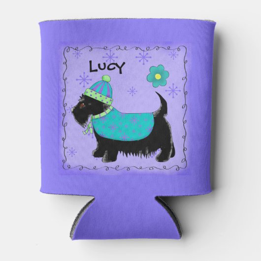 Black Scottie Terriër Hondennaam Gepersonaliseerd Blikjeskoeler (Voorkant)