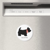 Black Scottish Terrier Dog Naam toevoegen Magneet (Insitu (Vaatwasser))