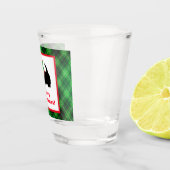 Black Scotty Dog Tartan Plaid Kerstmis Shot Glas (Rechts)