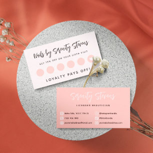 Black Script Blush Roze schoonheidsspecialist 6 Be Klantenkaartje