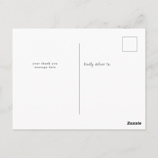 Black Script Bridesmaid bedankkaart Briefkaart (Achterkant)