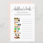 Black Script Children's Book Baby shower Game (Voorkant / Achterkant)