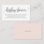 Black Script Display Shower Kaart Visitekaartje (Voorkant / Achterkant)