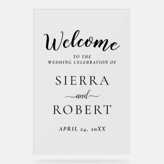 Black Script Elegant Mariage Bienvenue (Recto)