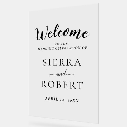 Black Script Elegant Mariage Bienvenue (Angle)