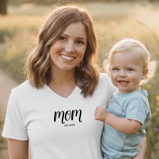 Black Script Established Mom T-Shirt